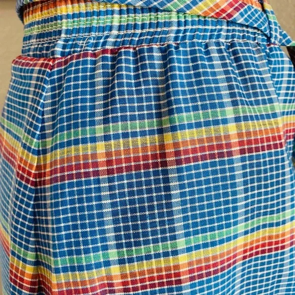 Plaid Ruffle Hem Skirt - Blue and Red - Picture 7 of 12